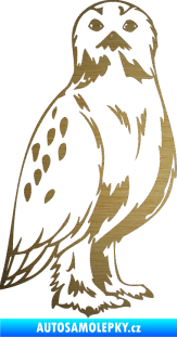 Samolepka Predators 061 pravá sova škrábaný kov zlatý