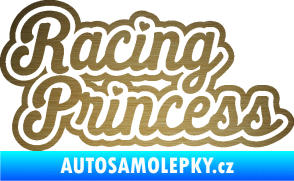 Samolepka Racing princess nápis škrábaný kov zlatý