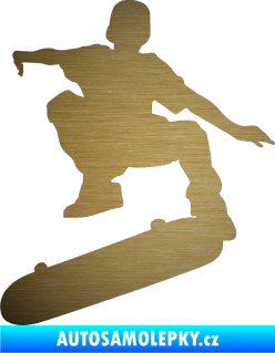 Samolepka Skateboard 004 levá škrábaný kov zlatý