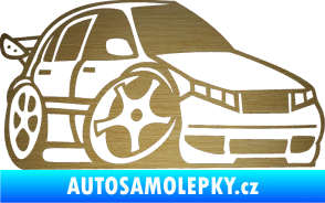 Samolepka Škoda Fabia 001 karikatura pravá škrábaný kov zlatý