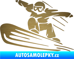 Samolepka Snowboard 014 levá škrábaný kov zlatý