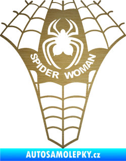 Samolepka Spider woman pavoučí žena škrábaný kov zlatý