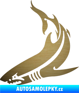 Samolepka Žralok 005 levá škrábaný kov zlatý
