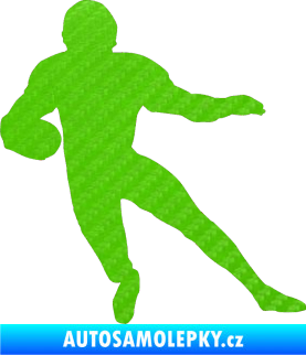 Samolepka Americký fotbal 008 levá 3D karbon zelený kawasaki