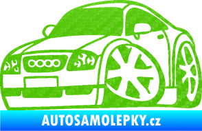 Samolepka Audi TT karikatura levá 3D karbon zelený kawasaki