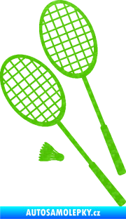 Samolepka Badminton rakety levá 3D karbon zelený kawasaki