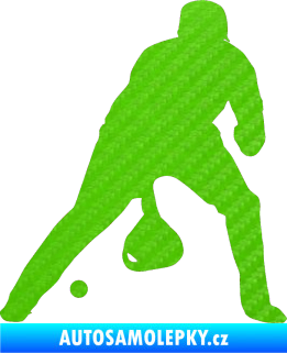 Samolepka Baseball 006 pravá 3D karbon zelený kawasaki