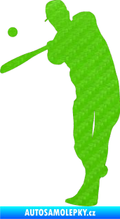 Samolepka Baseball 012 levá 3D karbon zelený kawasaki
