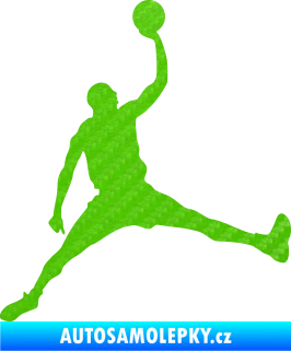 Samolepka Basketbal 016 pravá 3D karbon zelený kawasaki