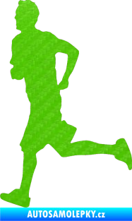 Samolepka Běžec 001 levá 3D karbon zelený kawasaki