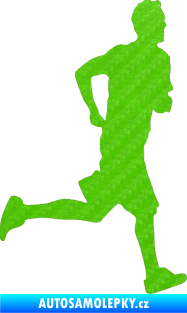 Samolepka Běžec 001 pravá 3D karbon zelený kawasaki