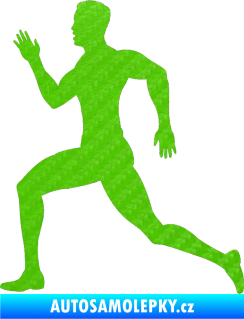 Samolepka Běžec 003 levá 3D karbon zelený kawasaki