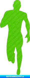 Samolepka Běžec 005 levá 3D karbon zelený kawasaki