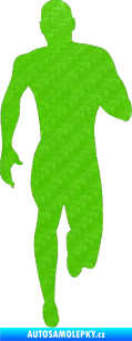 Samolepka Běžec 005 pravá 3D karbon zelený kawasaki