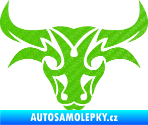 Samolepka Býk zvěrokruh 003 3D karbon zelený kawasaki