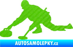 Samolepka Curling 003 levá 3D karbon zelený kawasaki