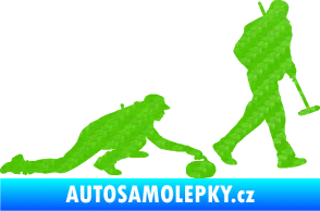 Samolepka Curling team 001 pravá 3D karbon zelený kawasaki
