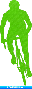 Samolepka Cyklista 006 levá 3D karbon zelený kawasaki