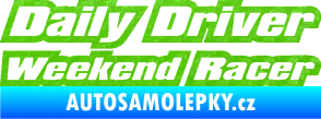 Samolepka Daily driver weekend racer 3D karbon zelený kawasaki