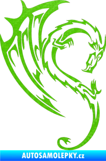 Samolepka Dragon 043 pravá 3D karbon zelený kawasaki