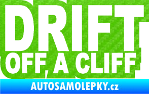 Samolepka Drift off a cliff 3D karbon zelený kawasaki
