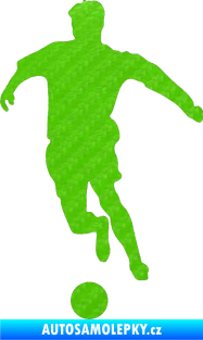 Samolepka Fotbalista 009 levá 3D karbon zelený kawasaki