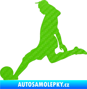 Samolepka Fotbalista 010 levá 3D karbon zelený kawasaki