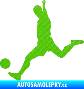 Samolepka Fotbalista 023 levá 3D karbon zelený kawasaki