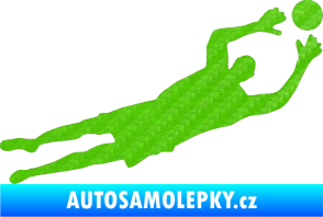 Samolepka Fotbalista 026 pravá brankář 3D karbon zelený kawasaki