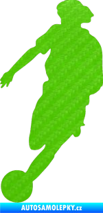 Samolepka Fotbalista 027 levá 3D karbon zelený kawasaki