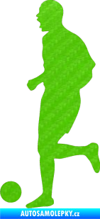 Samolepka Fotbalista 029 levá 3D karbon zelený kawasaki