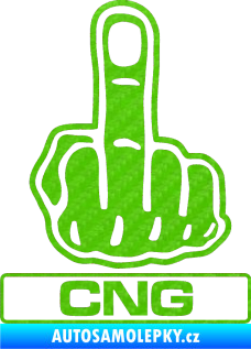 Samolepka Fuck off CNG 3D karbon zelený kawasaki
