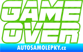 Samolepka Game over nad sebou 002 3D karbon zelený kawasaki