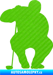 Samolepka Golfista 006 levá 3D karbon zelený kawasaki