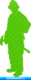 Samolepka Hasič 001 levá 3D karbon zelený kawasaki