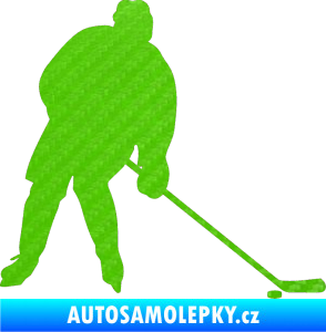 Samolepka Hokejista 005 pravá 3D karbon zelený kawasaki