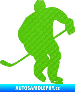 Samolepka Hokejista 007 levá 3D karbon zelený kawasaki
