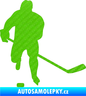 Samolepka Hokejista 008 pravá 3D karbon zelený kawasaki