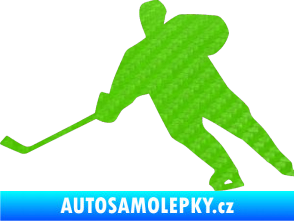 Samolepka Hokejista 014 levá 3D karbon zelený kawasaki