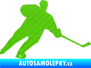 Samolepka Hokejista 014 pravá 3D karbon zelený kawasaki