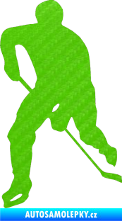 Samolepka Hokejista 022 levá 3D karbon zelený kawasaki