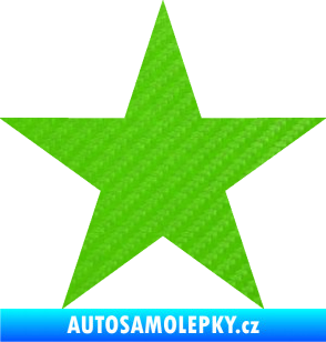 Samolepka Hvězda 001 3D karbon zelený kawasaki