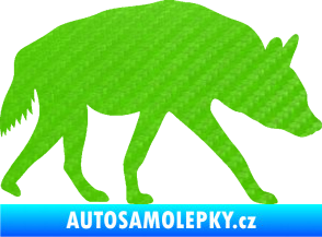 Samolepka Hyena 001 pravá 3D karbon zelený kawasaki