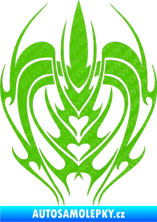 Samolepka Kapota 016 tetování 3D karbon zelený kawasaki