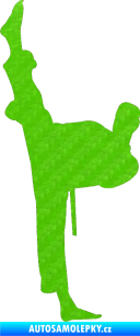 Samolepka Karate 005 levá 3D karbon zelený kawasaki