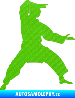 Samolepka Karate 006 pravá 3D karbon zelený kawasaki