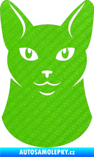 Samolepka Kočka 005 levá 3D karbon zelený kawasaki