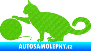 Samolepka Kočka 011 levá 3D karbon zelený kawasaki