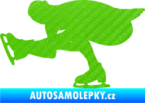 Samolepka Krasobruslení 007 levá krasobruslařka 3D karbon zelený kawasaki