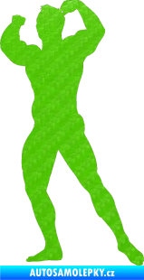 Samolepka Kulturista 010 levá 3D karbon zelený kawasaki